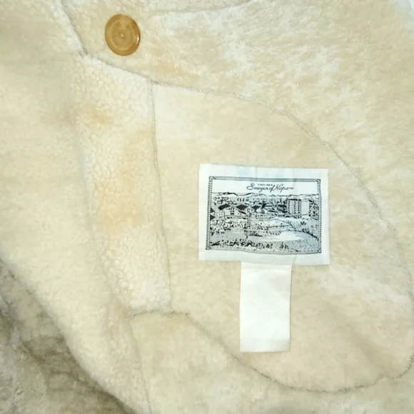 Vintage Sawyer of Napa Camel Hooded Shearling Fur Coat RARE Luxury Travel Winter - Picture 8 of 9